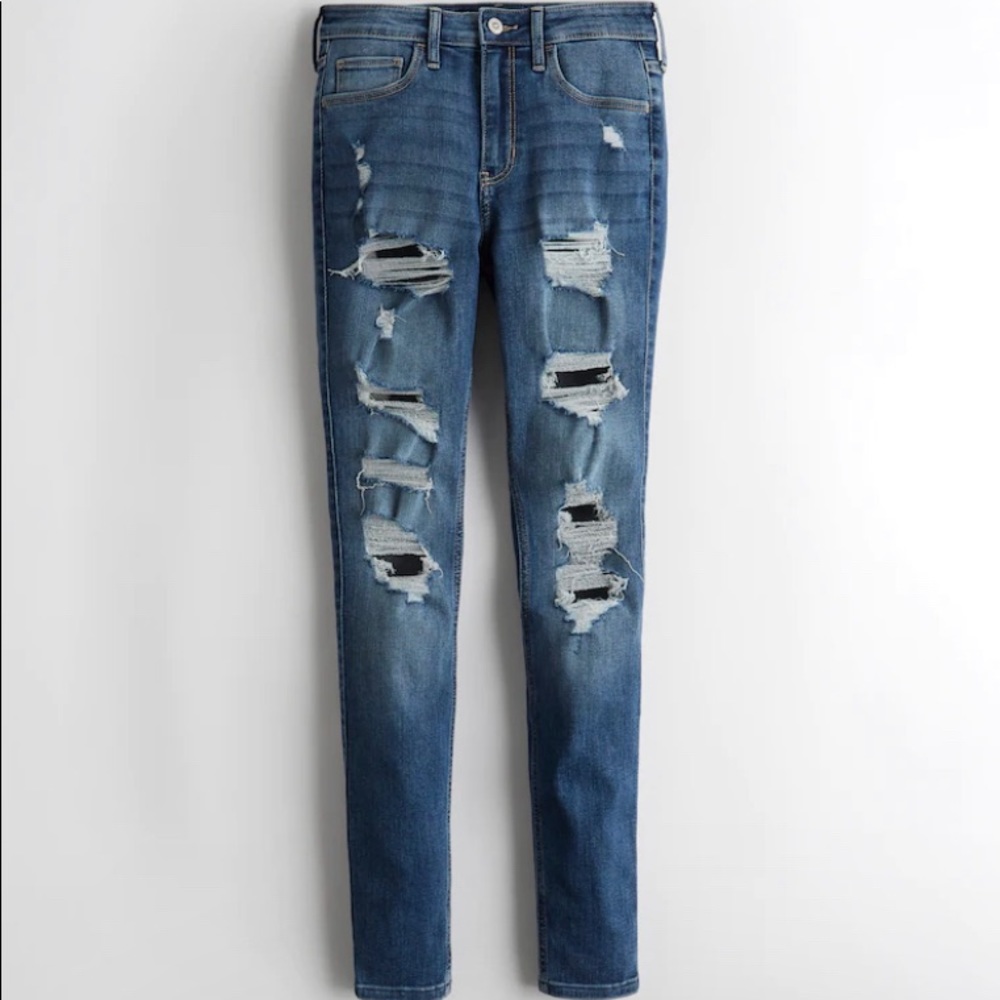 Hollister ripped skinny jeans